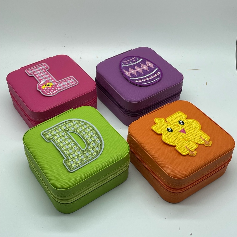 One Personalized Easter Themed Letter Small Jewelry Box